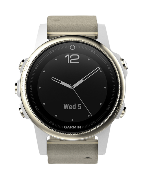 Часы Garmin (Гармин) FENIX 5S SAPPHIRE золотистые с замшевым ремешком Часы Garmin (Гармин) FENIX 5S SAPPHIRE золотистые с замшевым ремешком